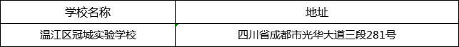 成都市溫江區(qū)冠城實驗學校地址在哪里？