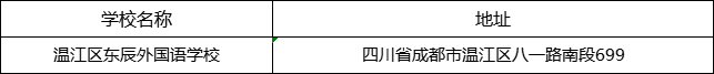 成都市溫江區(qū)東辰外國語學(xué)校地址在哪里？