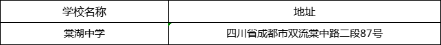 成都市棠湖中學地址在哪里？
