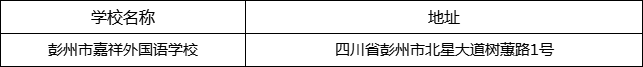 成都市彭州市嘉祥外國(guó)語(yǔ)學(xué)校地址在哪里？