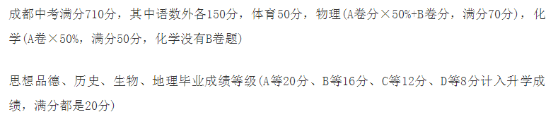 2020年成都中考總分多少？中考滿分是多少？